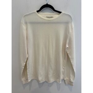 Foot Locker Mens Athletic Fit Waffle Knit Thermal Long Sleeve Shirt Cream Large